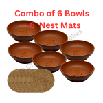 6 X Plastic Nesting Bowls & Nest Mats