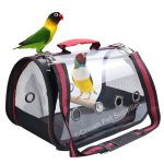 Bird Carrier Portable Breathable Bag Lightweight Travel Cage with Standing Perch