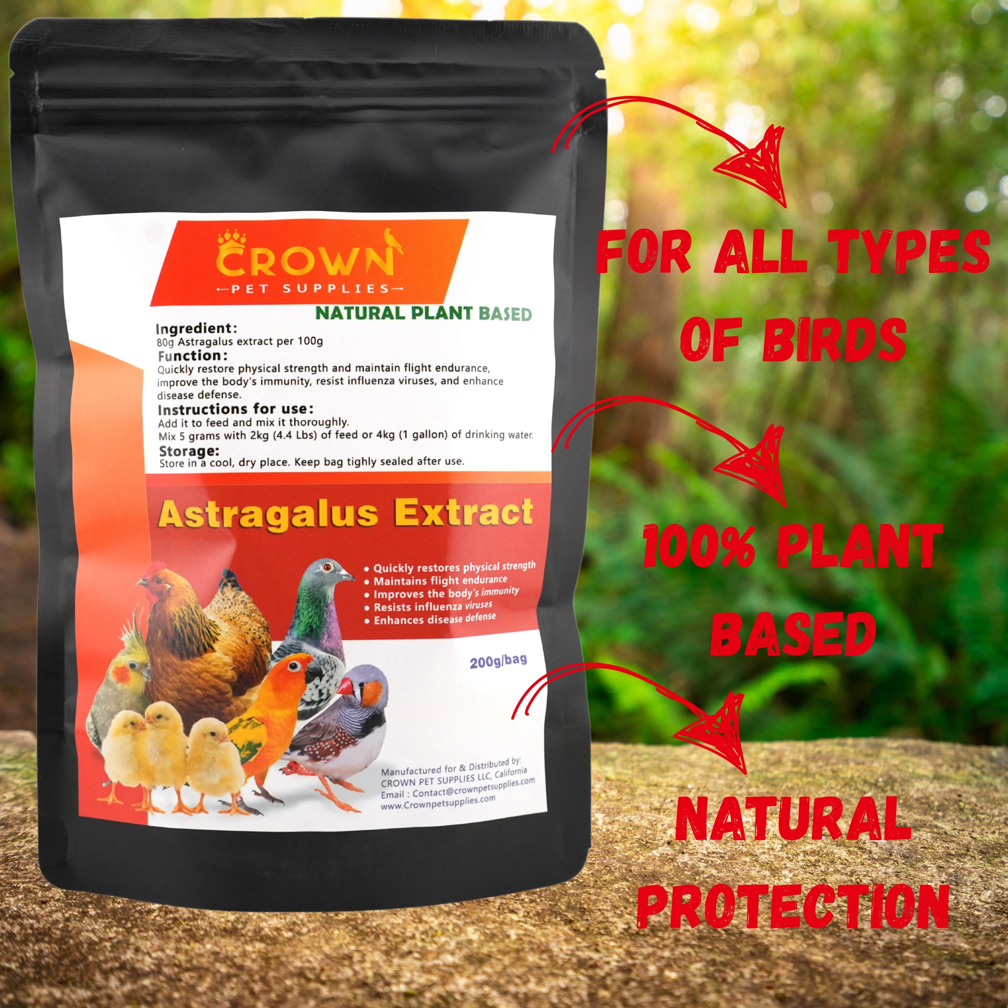 Astragalus Extract for birds Astragalus Extract- Physical Strength & Resist Influenza Viruses